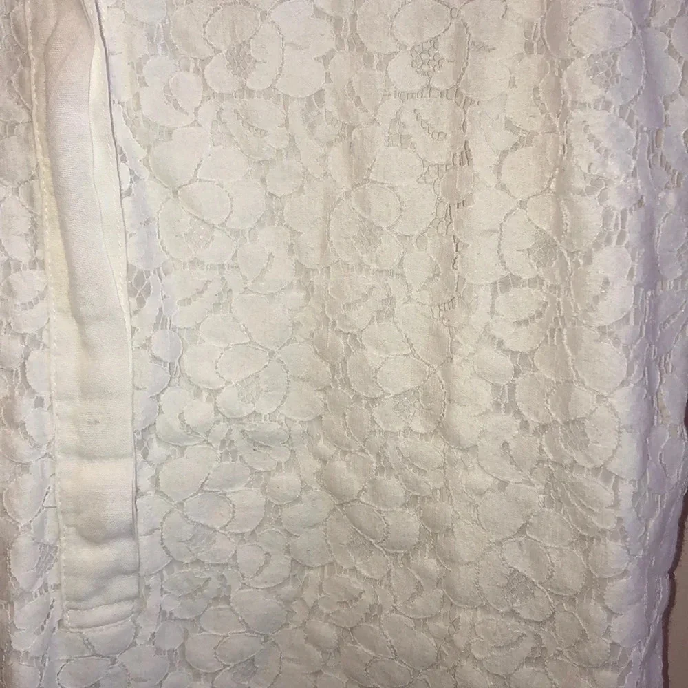 J.Crew Ivory Lace Front Tank Top Medium